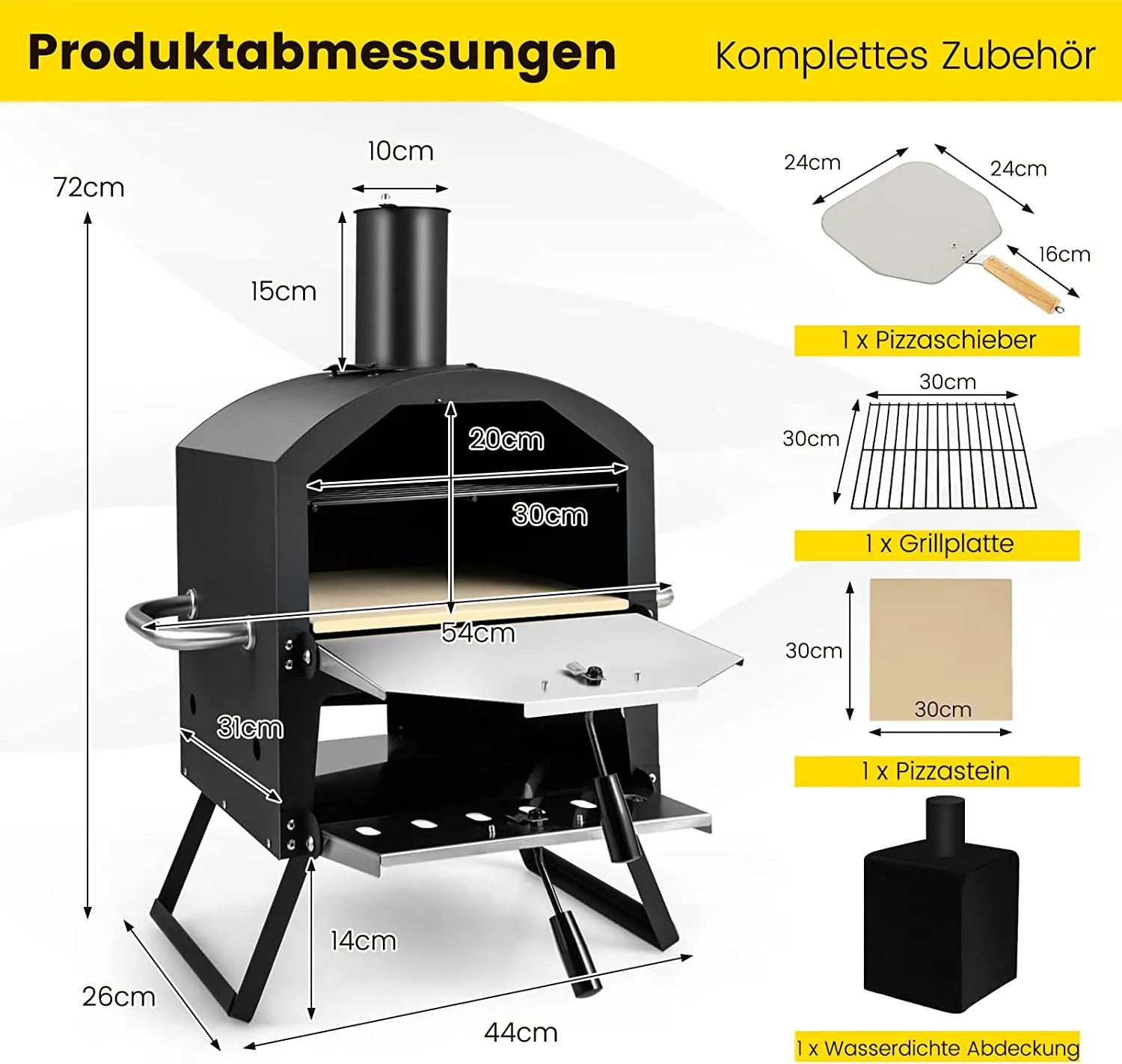 2-lagigem Pizzaofen mit Grillrost