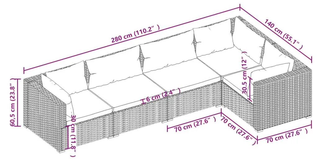 Garten-Lounge-Set (5-teilig) 3013632-16