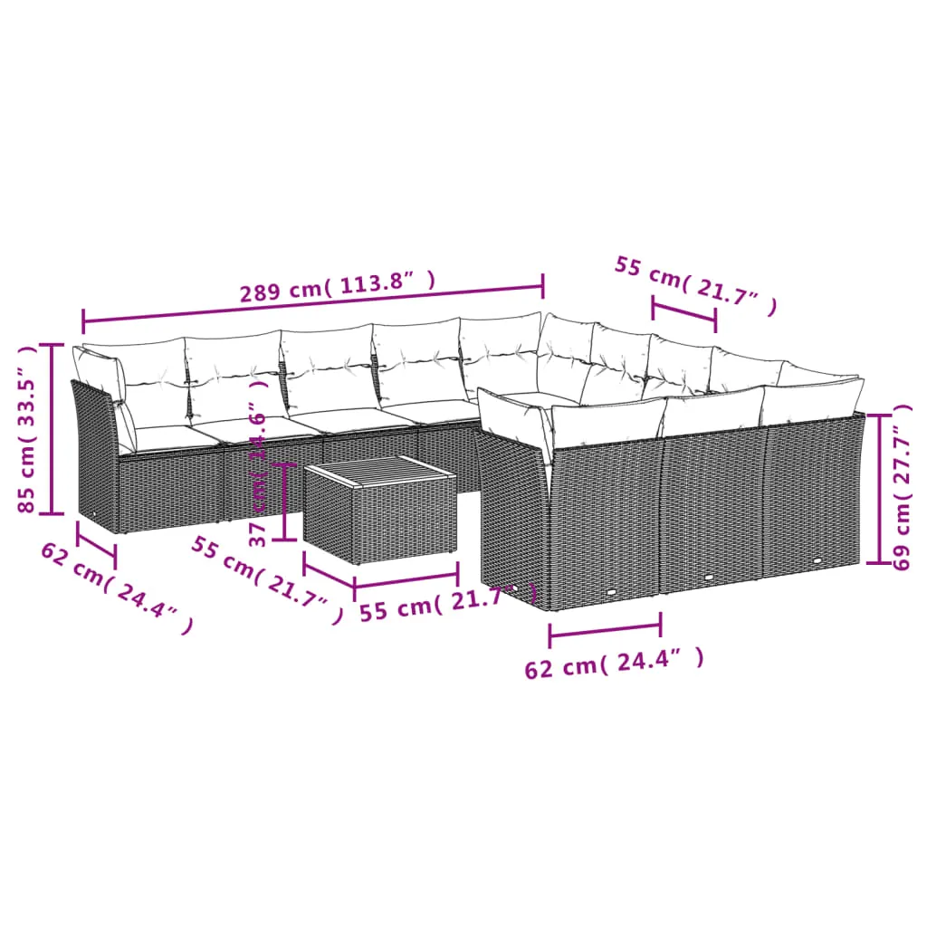 Garten-Sofagarnitur -K-7368 ( 12-tlg )