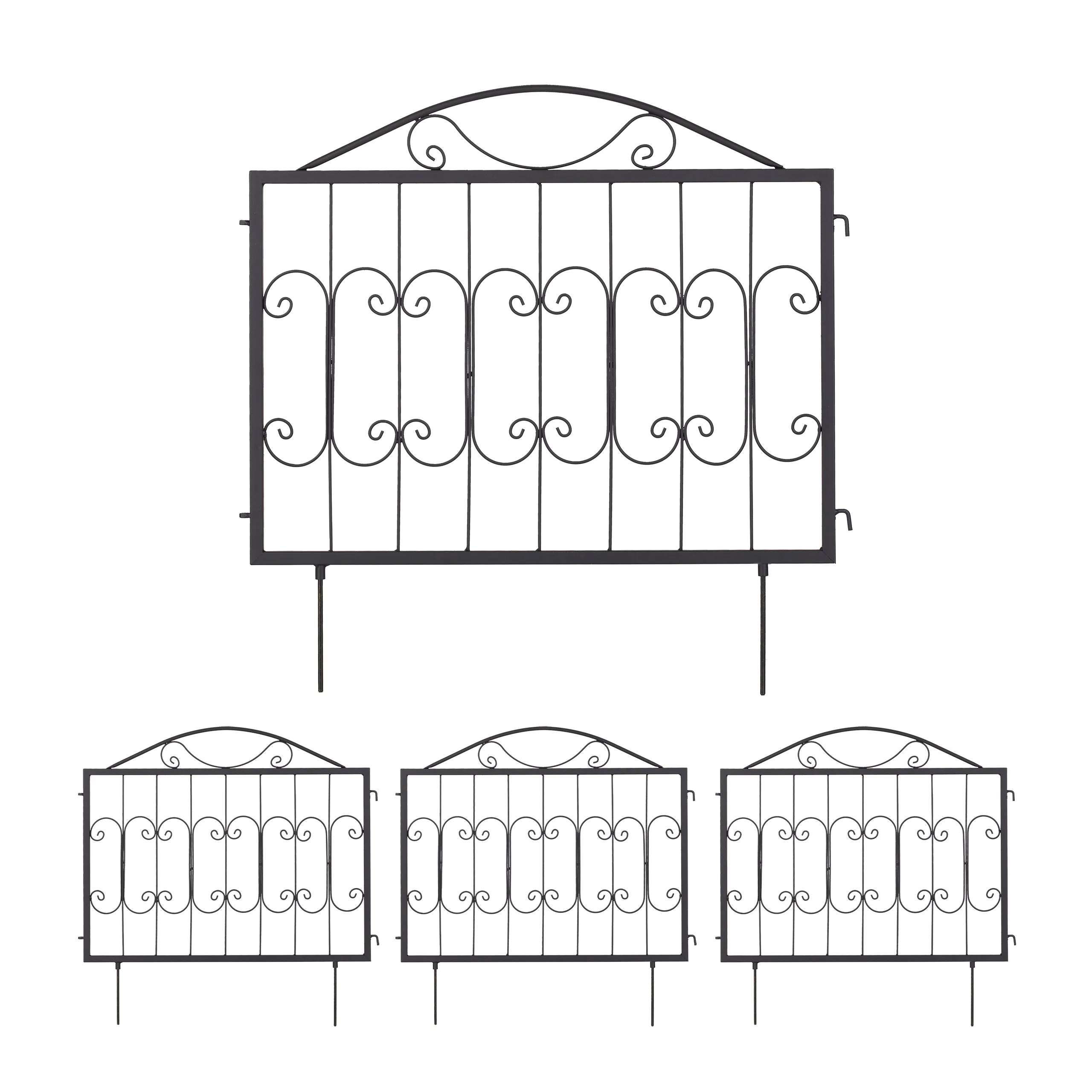 4-teiliger Beetzaun aus Metall