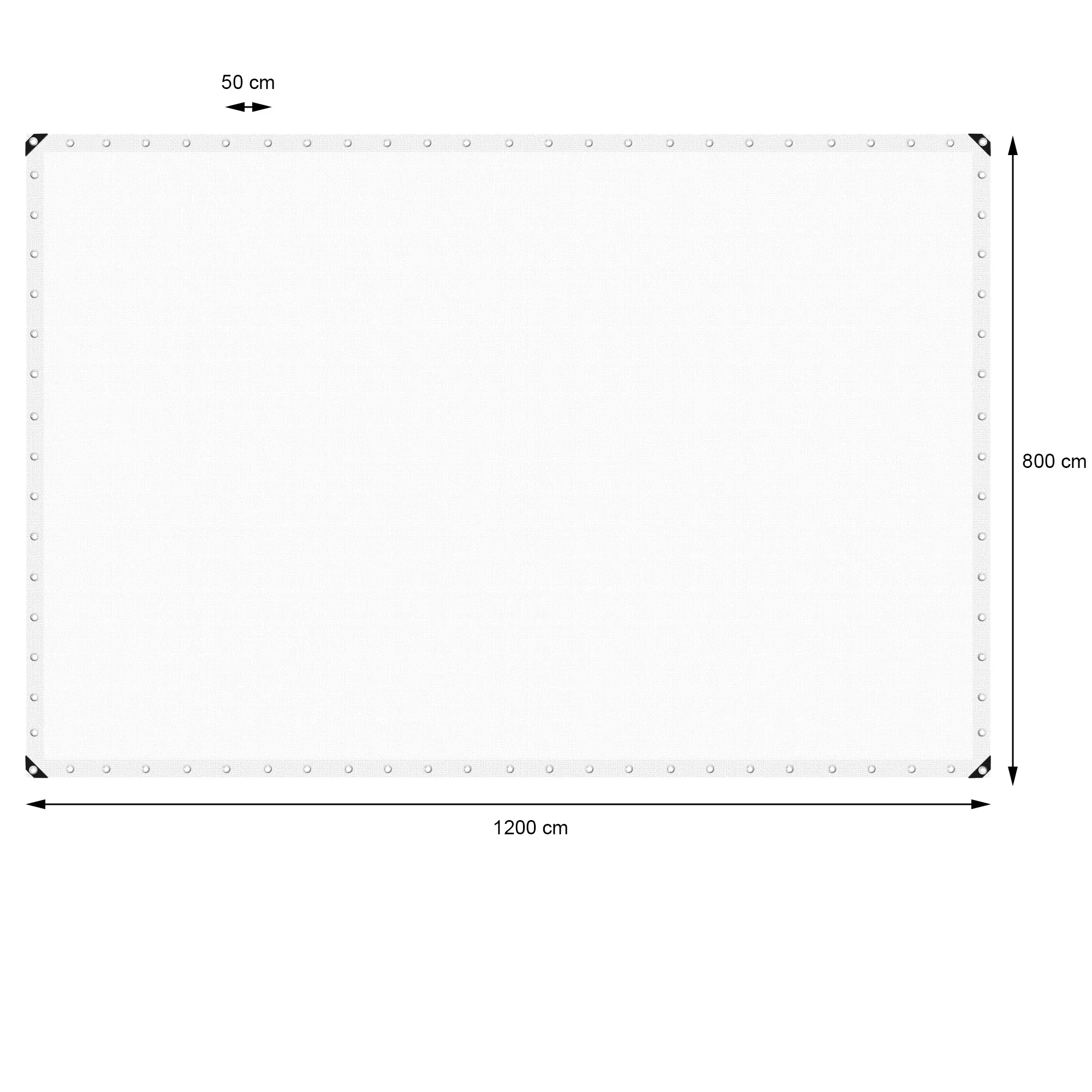 Abdeckplane mit Ösen 8x12 m 260g/m² Weiß