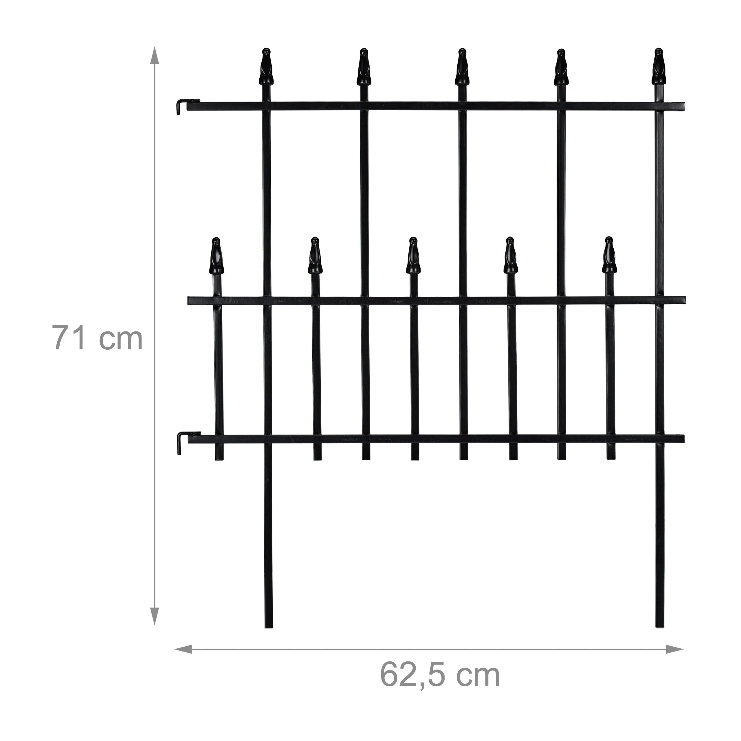 4-tlg. Beetzaun aus Metall