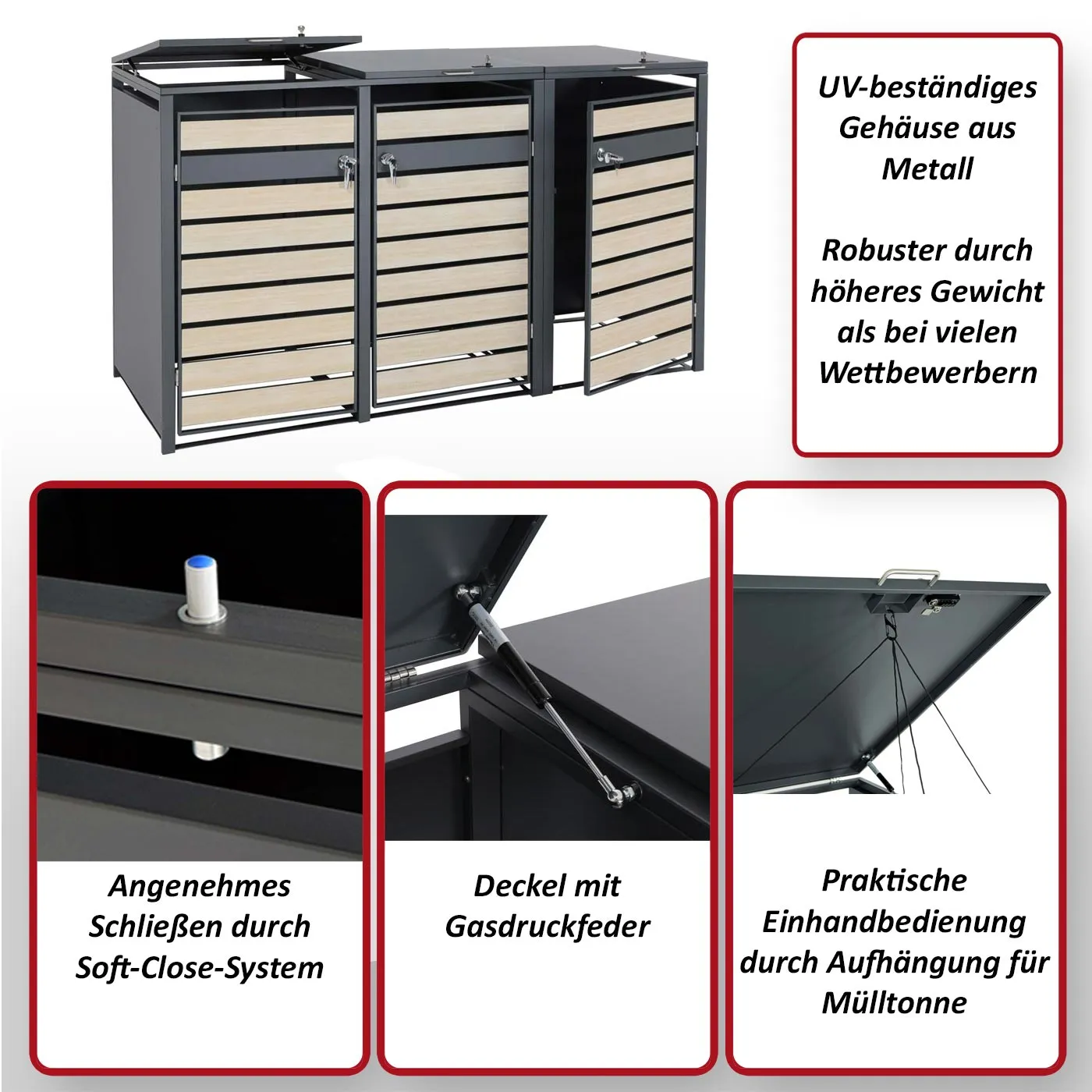 3er Mülltonnenverkleidung J81