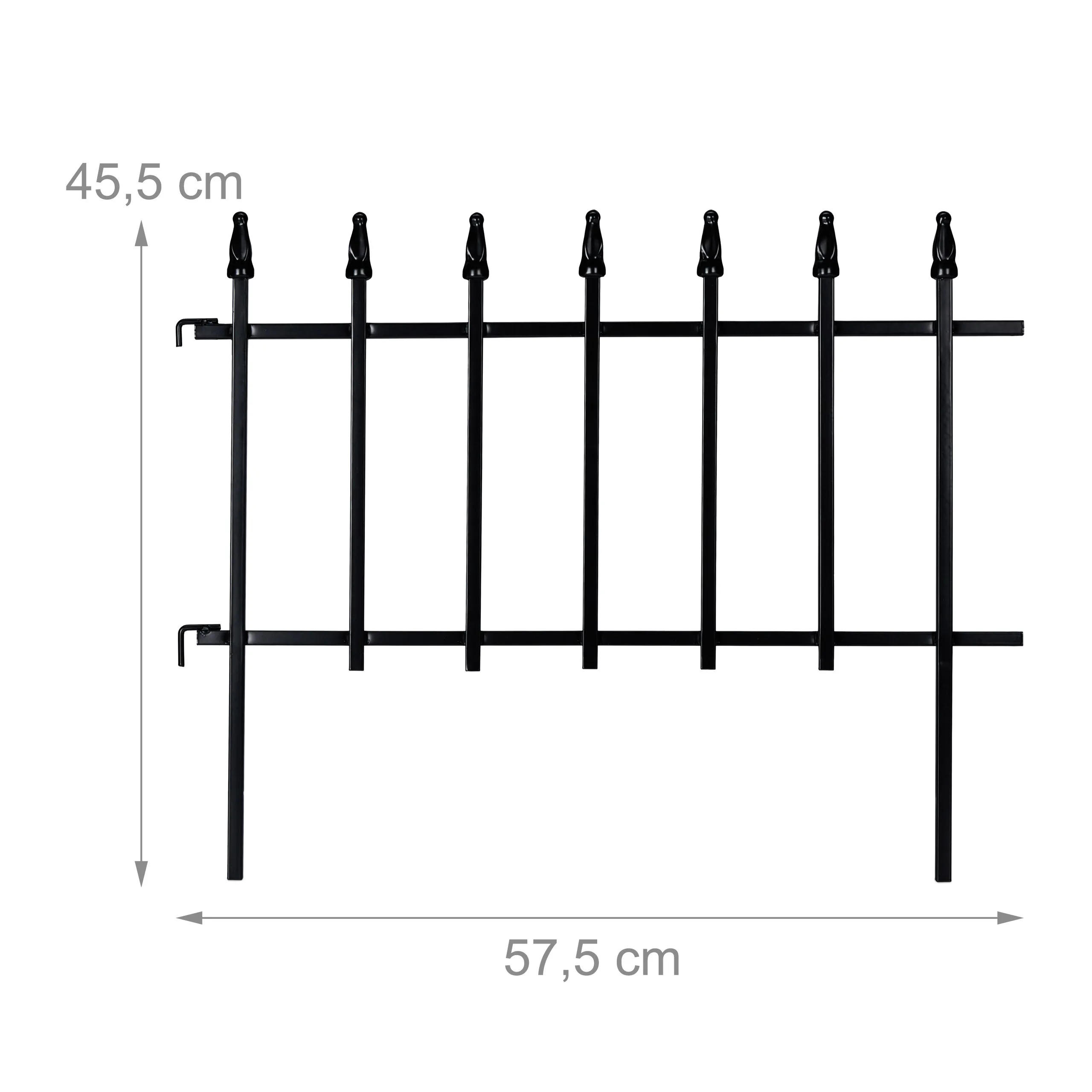 4-tlg. Beetzaun aus Metall