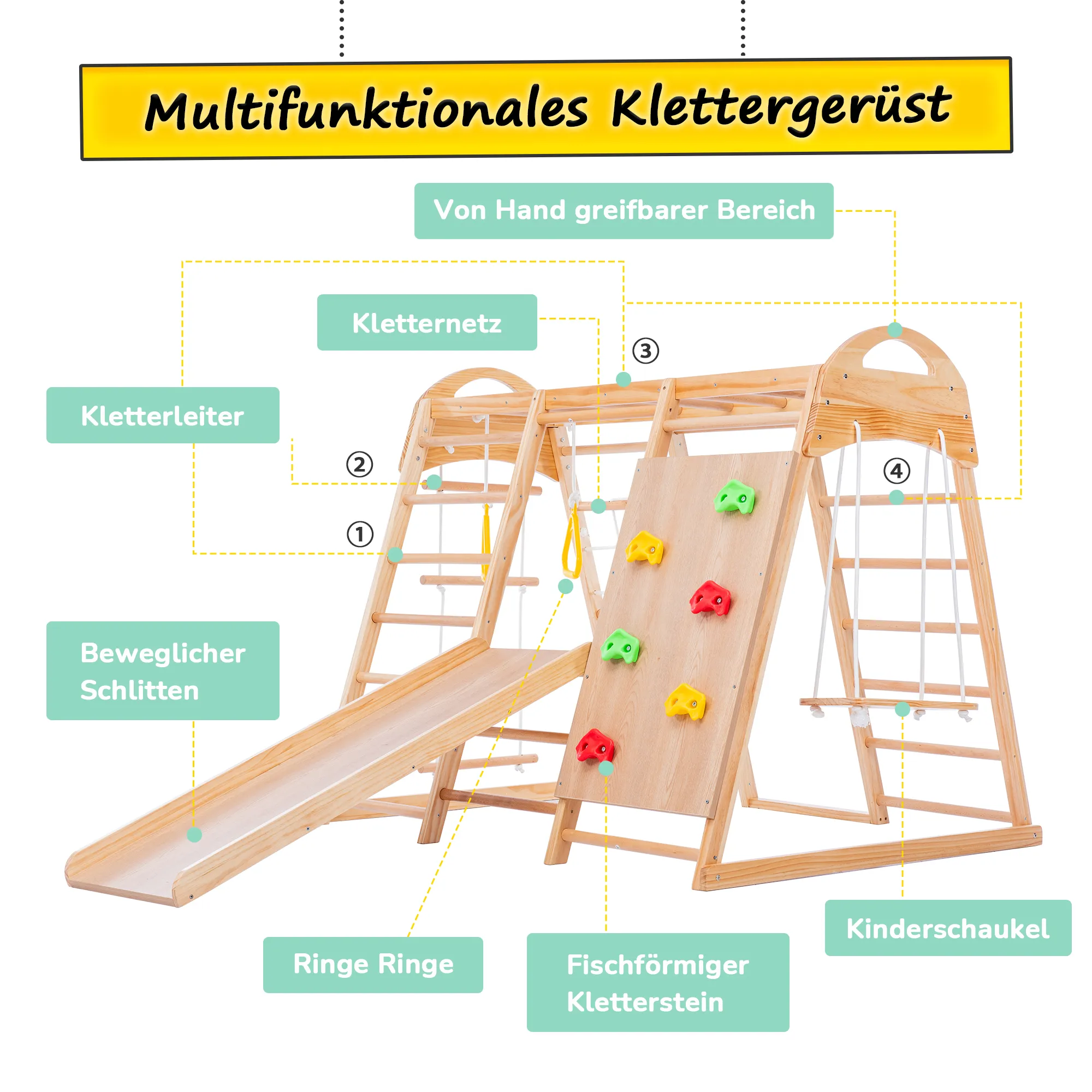 7-1 Klettergerüst Kletterspielzeug Set