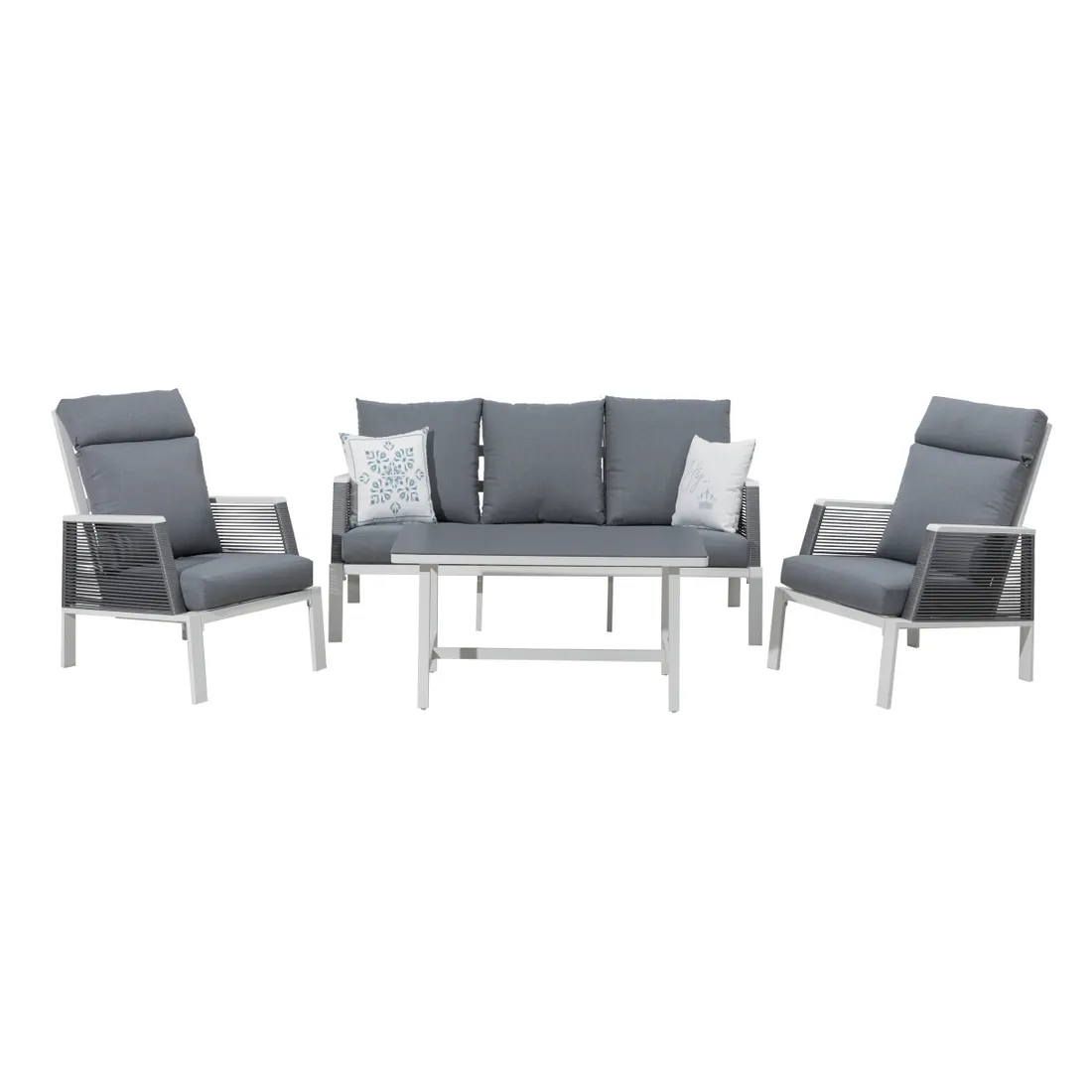 Aluminium / Rope Lounge Set Matera Alum