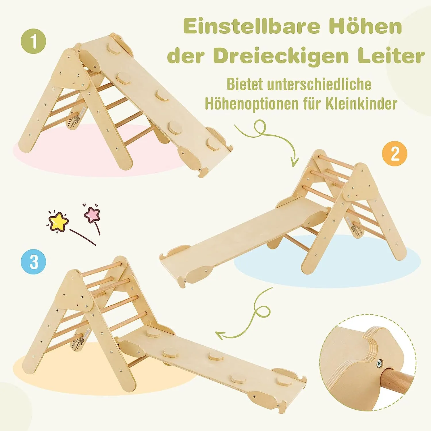 Klettergerüst mit doppelseitigen Rampe