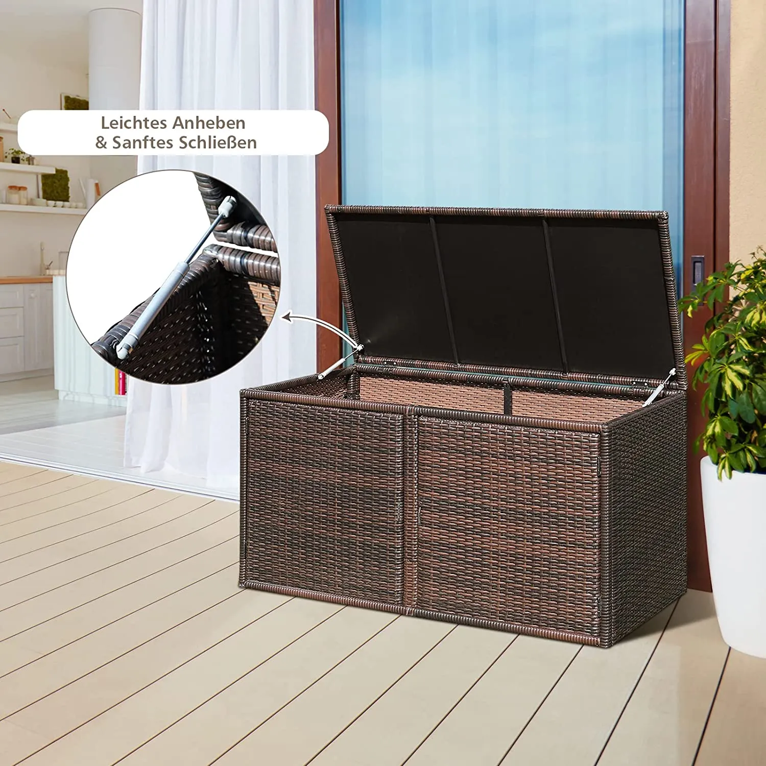 Auflagenbox Rattan 335L Stauraum