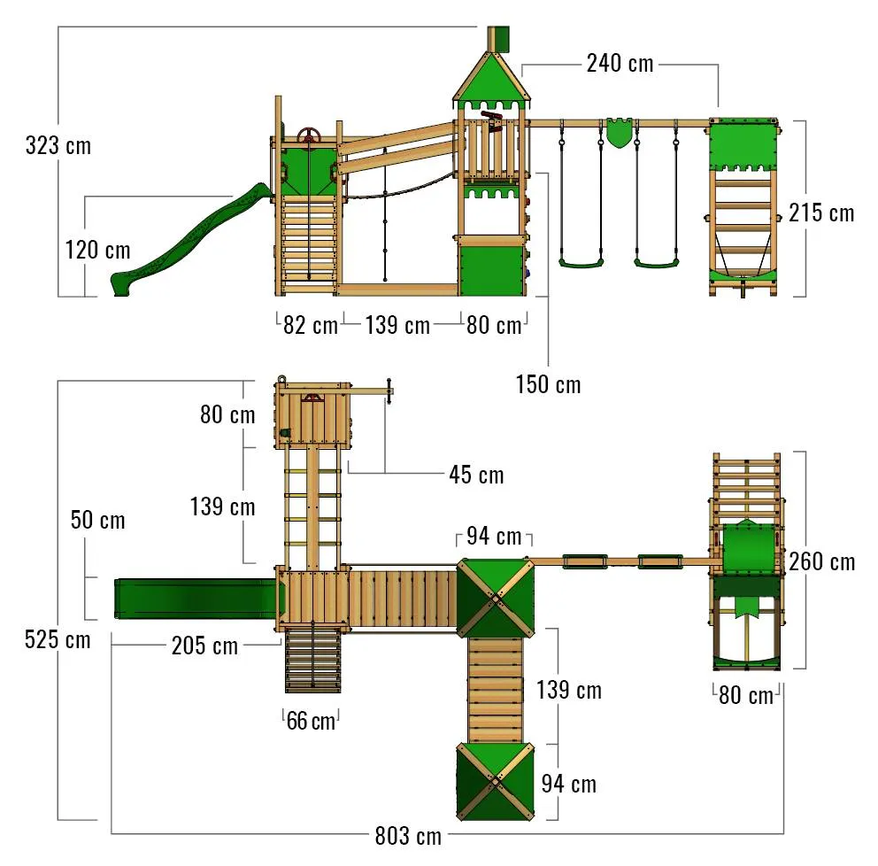 Spielturm FunnyFortress mit Surfanbau