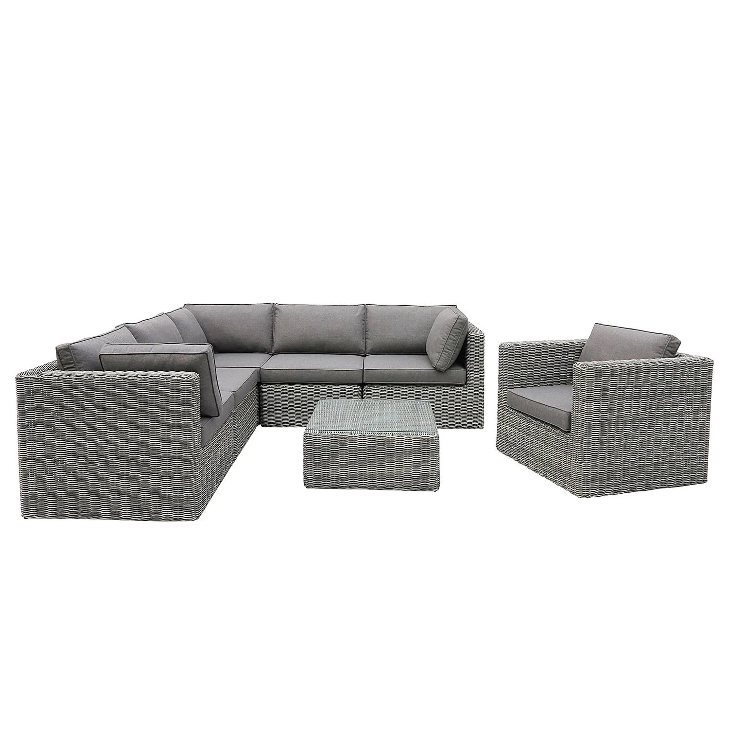 Loungetisch Voia aus rundem Polyrattan