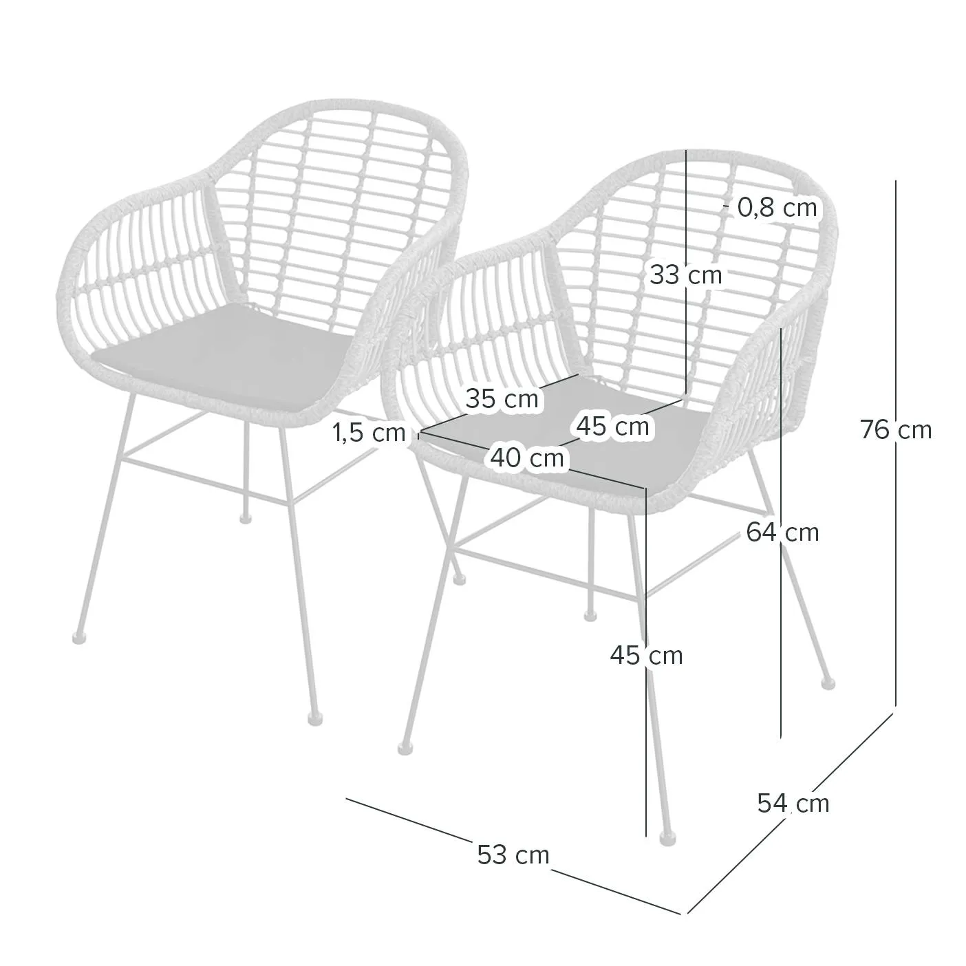 Gartenstuhl KALO 2er-Set