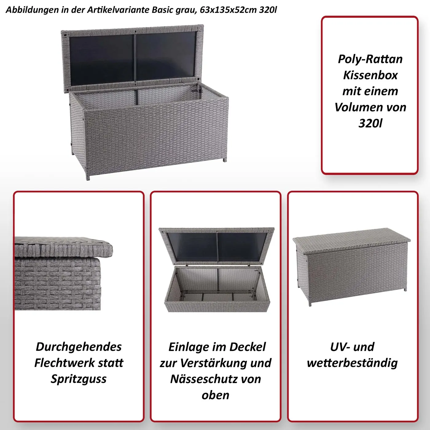 Poly-Rattan Kissenbox D88 IV