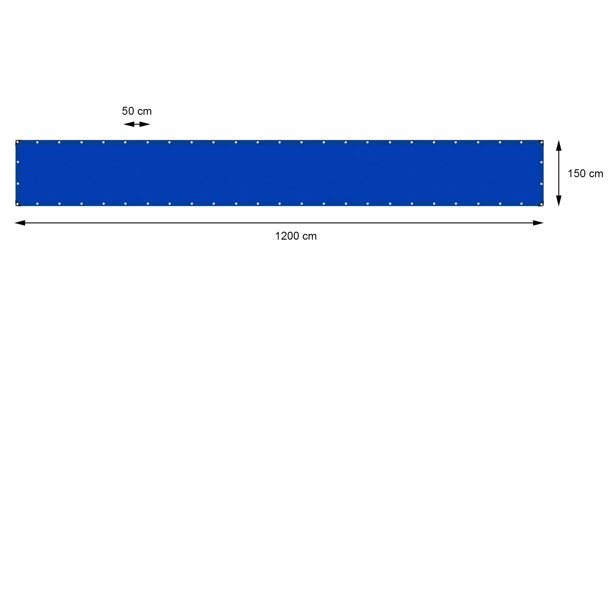 Abdeckplane 1,5x12m 180g/m² Blau