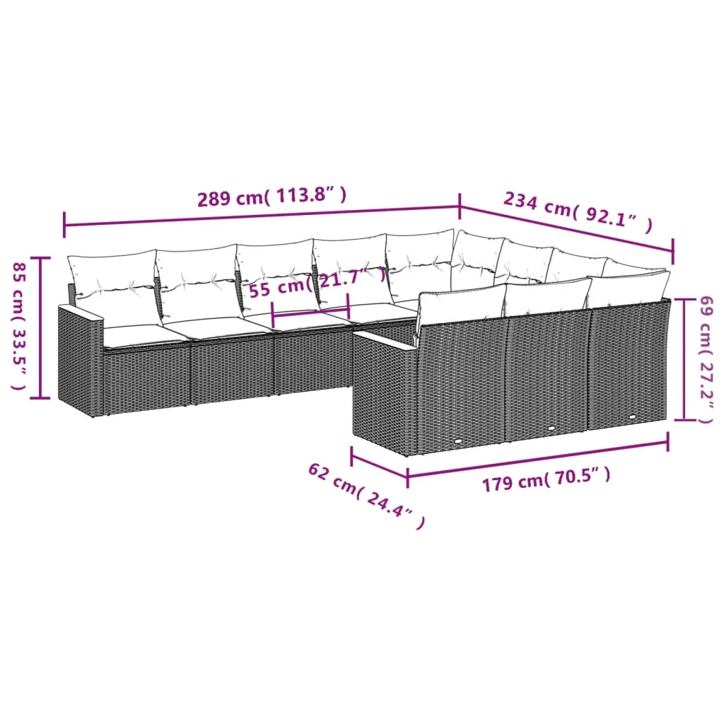 Garten-Sofagarnitur -K-6957 ( 10-tlg )