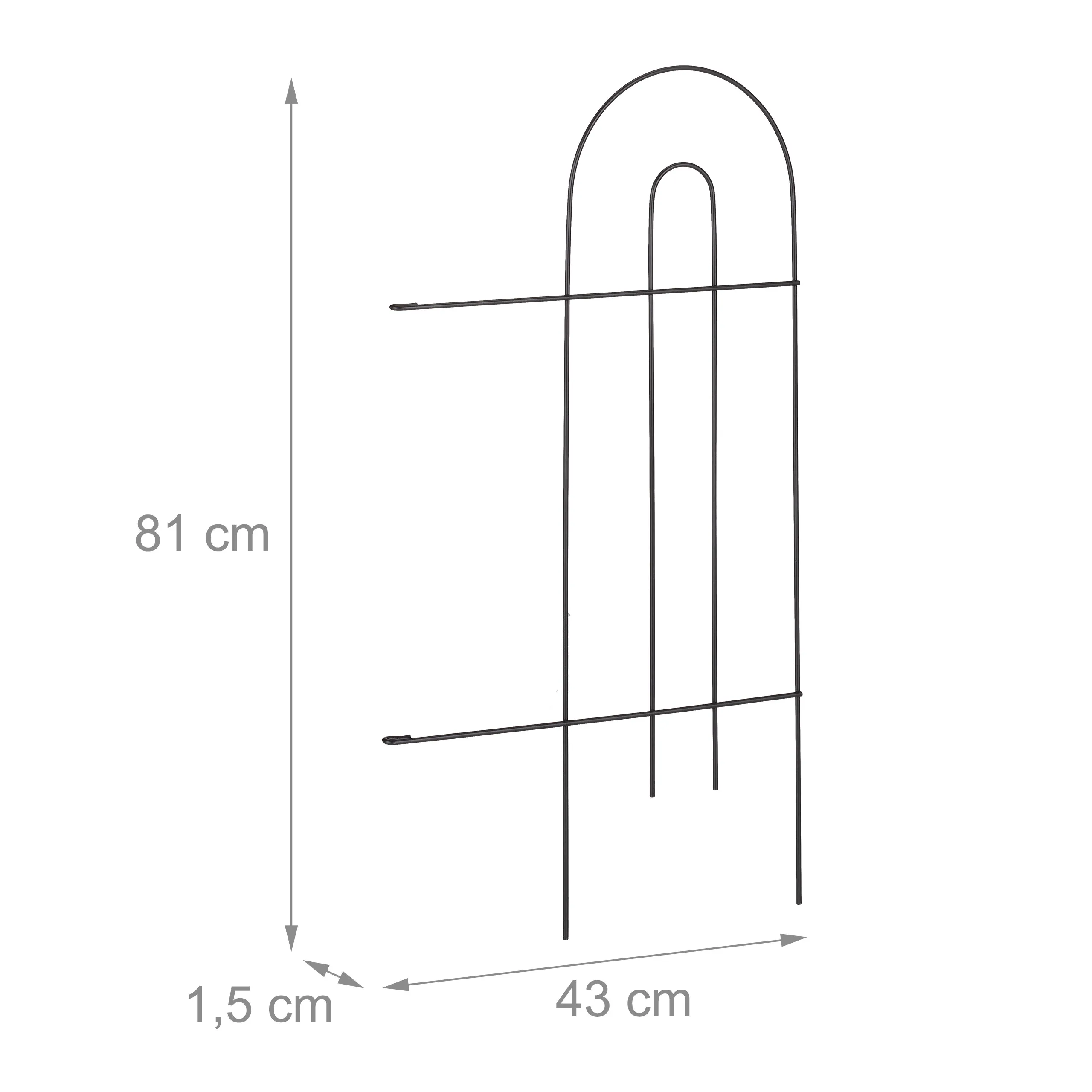 6-teiliger Beetzaun aus Metall