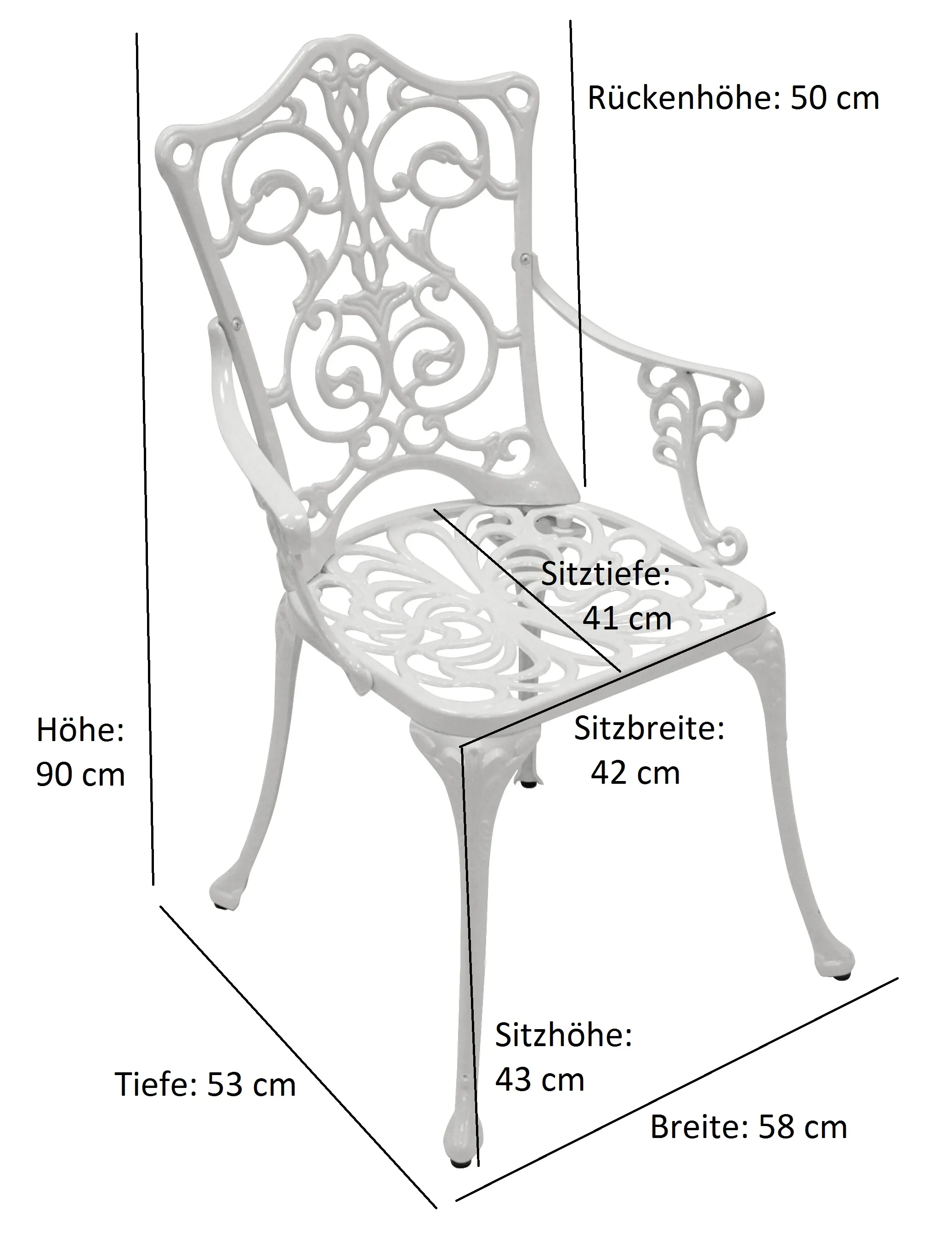 Bistroset Jugendstil 5-teilig, Aluguss