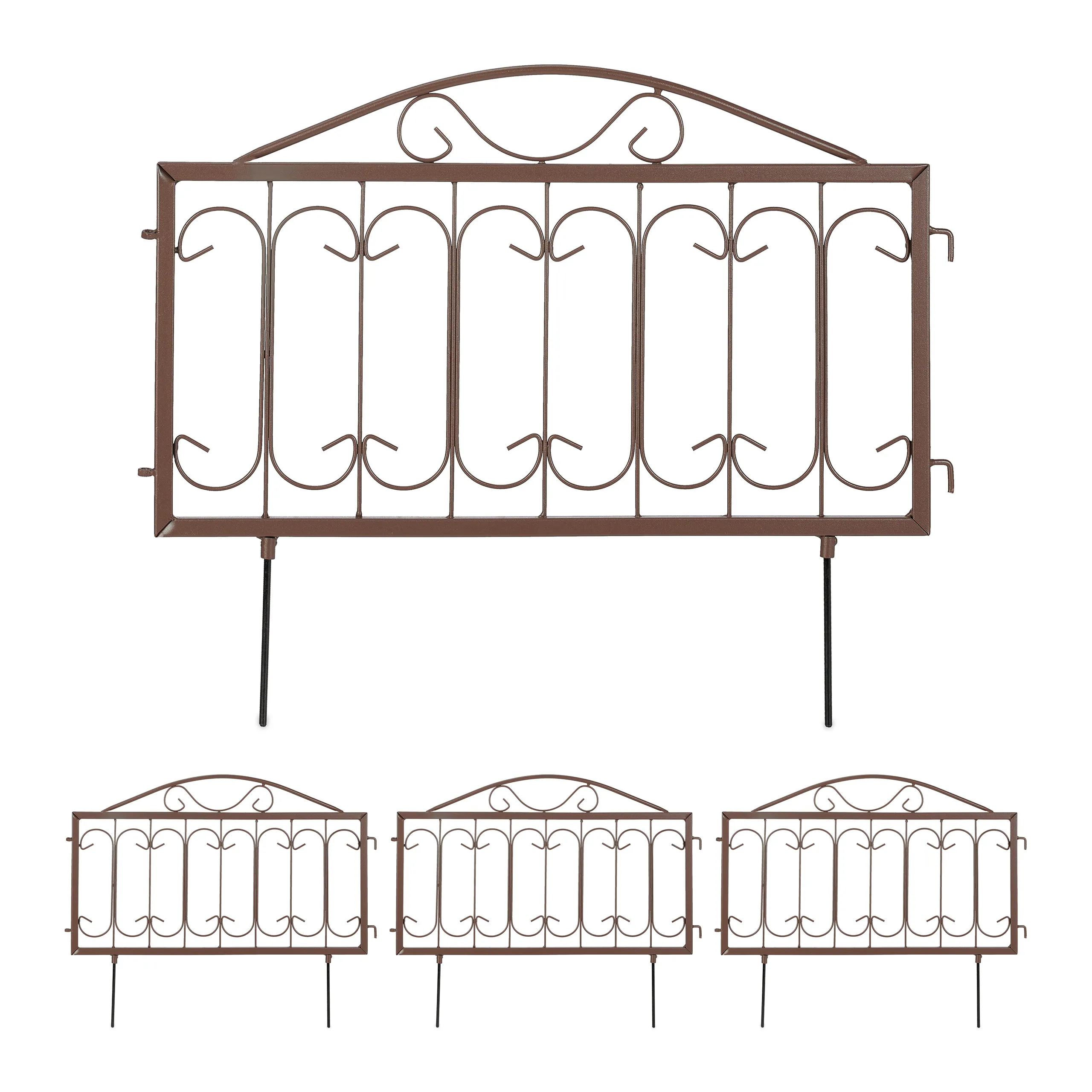 4-tlg. Beetzaun aus Metall
