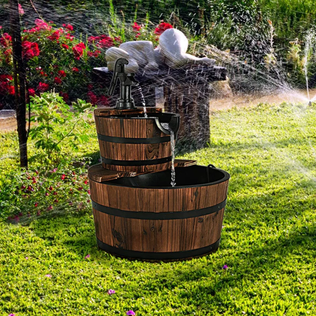 Brunnen Holz Gartenbrunnen