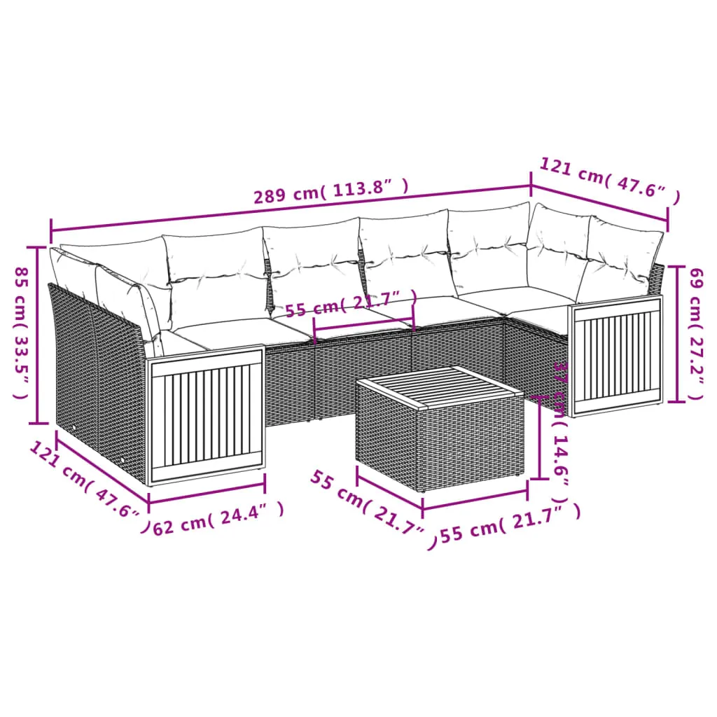 Garten-Sofagarnitur -K-4440 ( 8-tlg )