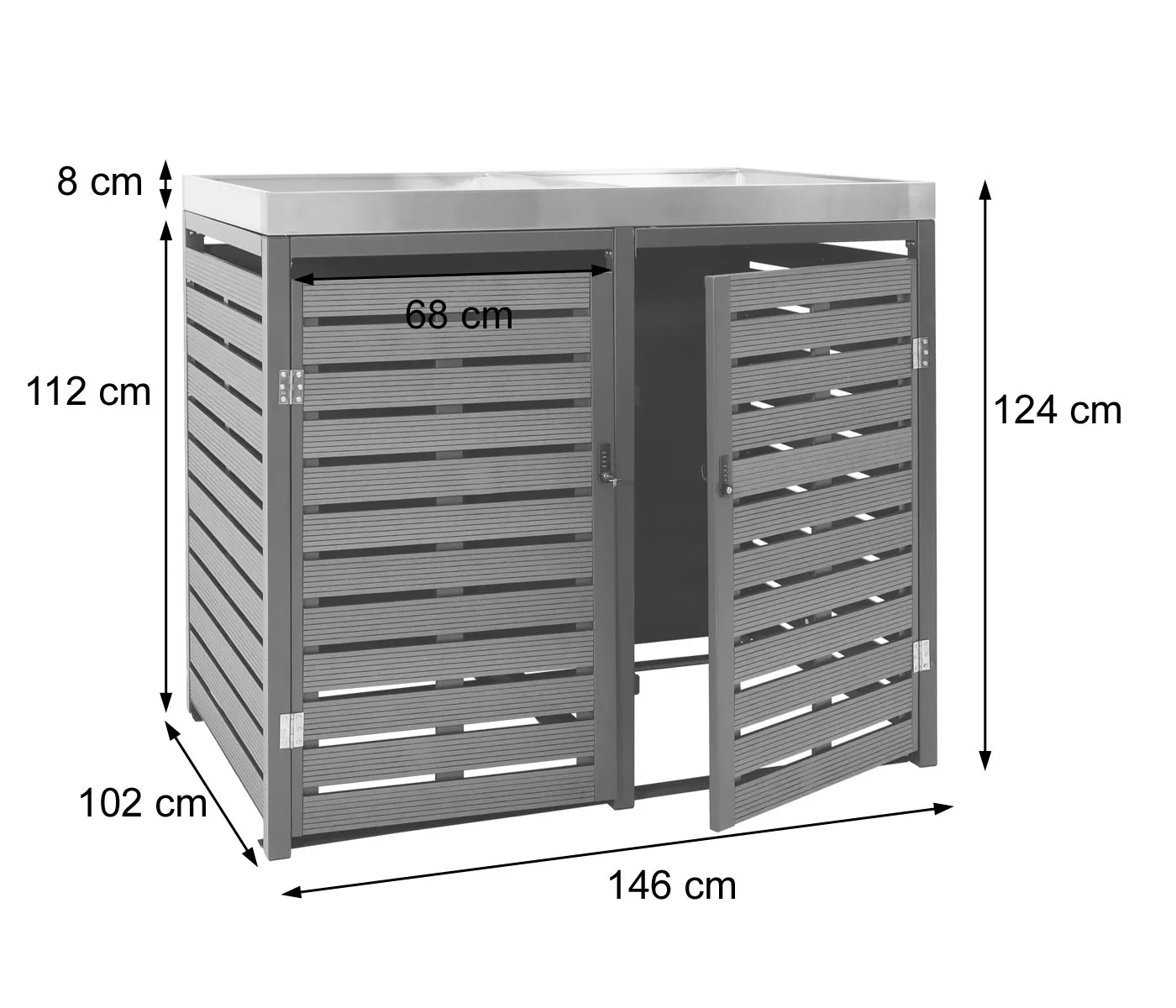 2er-/4er-Mülltonnenverkleidung K14